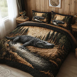 Ensemble de lit matelassé de 3 pièces - Animaux de la forêt