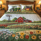 Jeu de lit matelassé de 3 pièces - Ferme Heureuse