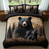 Ensemble de lit matelassé de 3 pièces - Animaux de la forêt