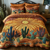 Ensemble de lit matelassé de 3 pièces - Lever de soleil sur les cactus