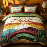 Ensemble de literie matelassé de 3 pièces - Coucher de soleil sur les Cactus