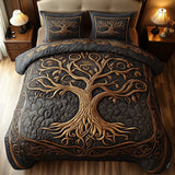 Jeu de lit matelassé de 3 pièces - Arbre de Vie