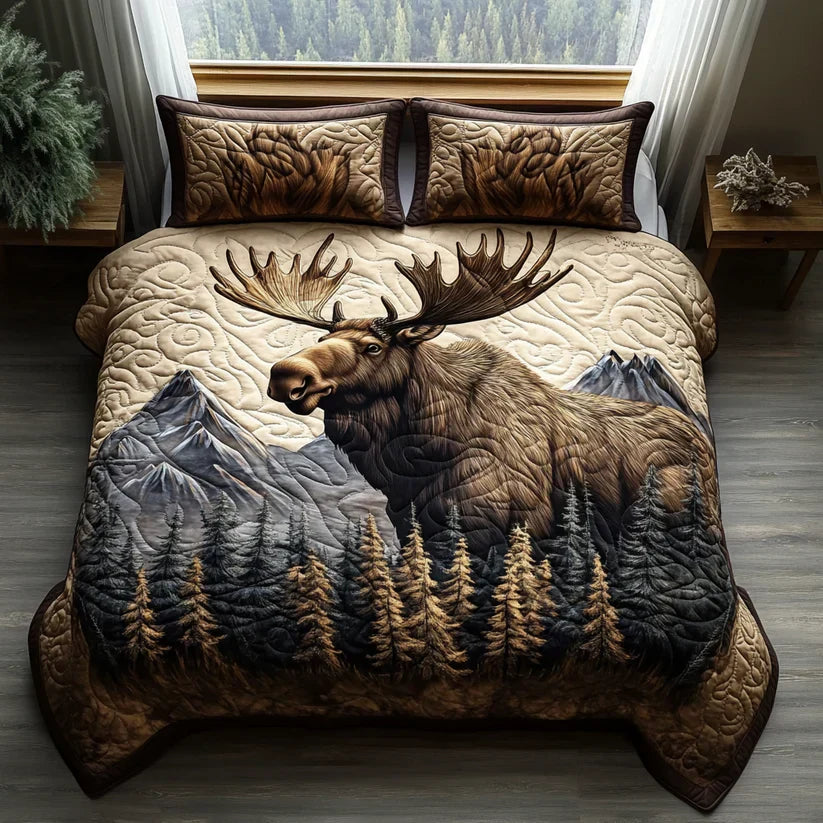 Ensemble de lit matelassé de 3 pièces - Animaux de la forêt