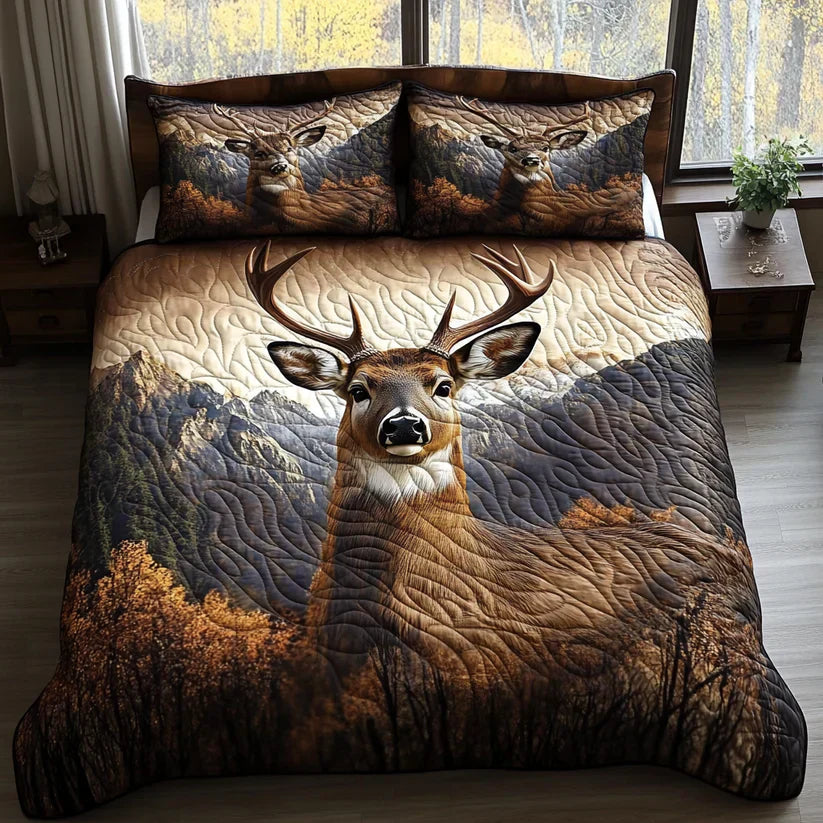 Ensemble de lit matelassé de 3 pièces - Animaux de la forêt