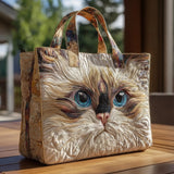 Sac Artisanal “Chat Blanc aux Yeux Bleus”